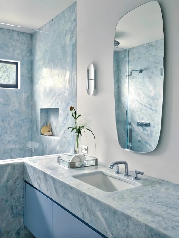 Iceberg Blue Quartzite bathroom Furniture