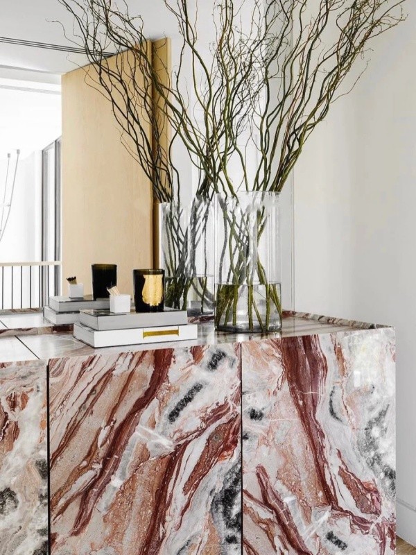 Arabescato Orobico Rosso Marble countertop