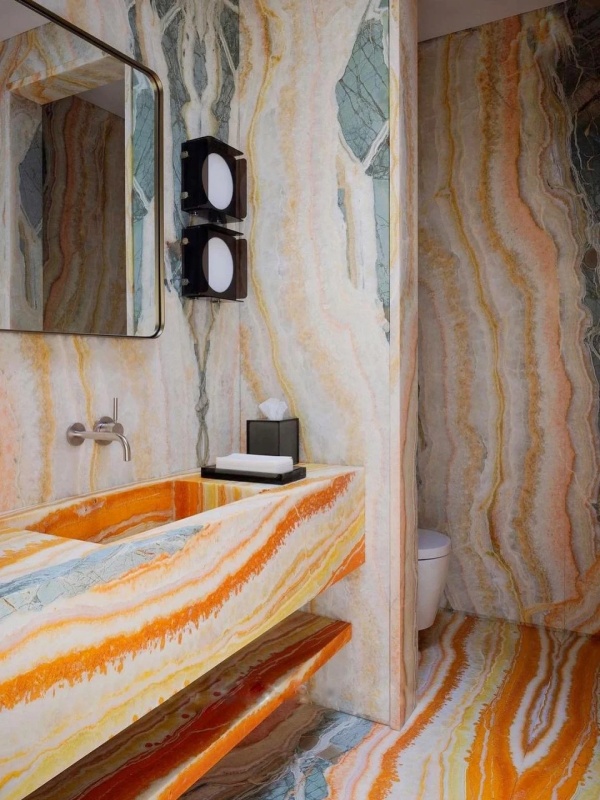 rainbow onyx bathroom surface