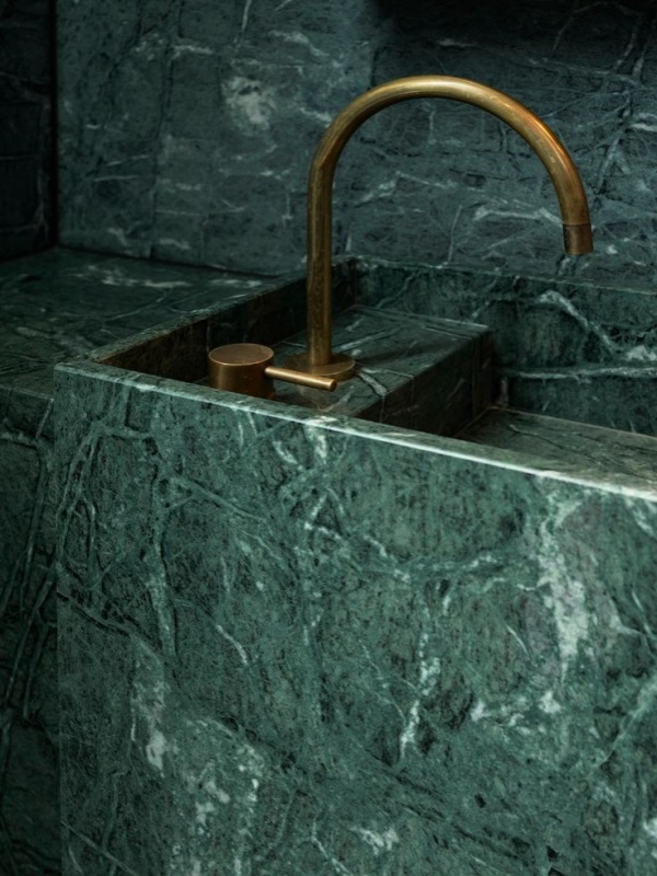 Indian Dark Green Marble vanity